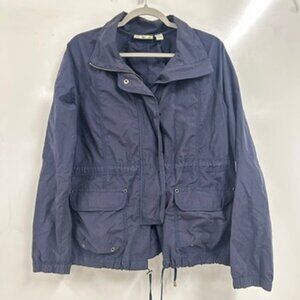 0402 Caribbean Joe Women’s Utility Jacket – Navy Lightweight Cargo Anorak Coat L